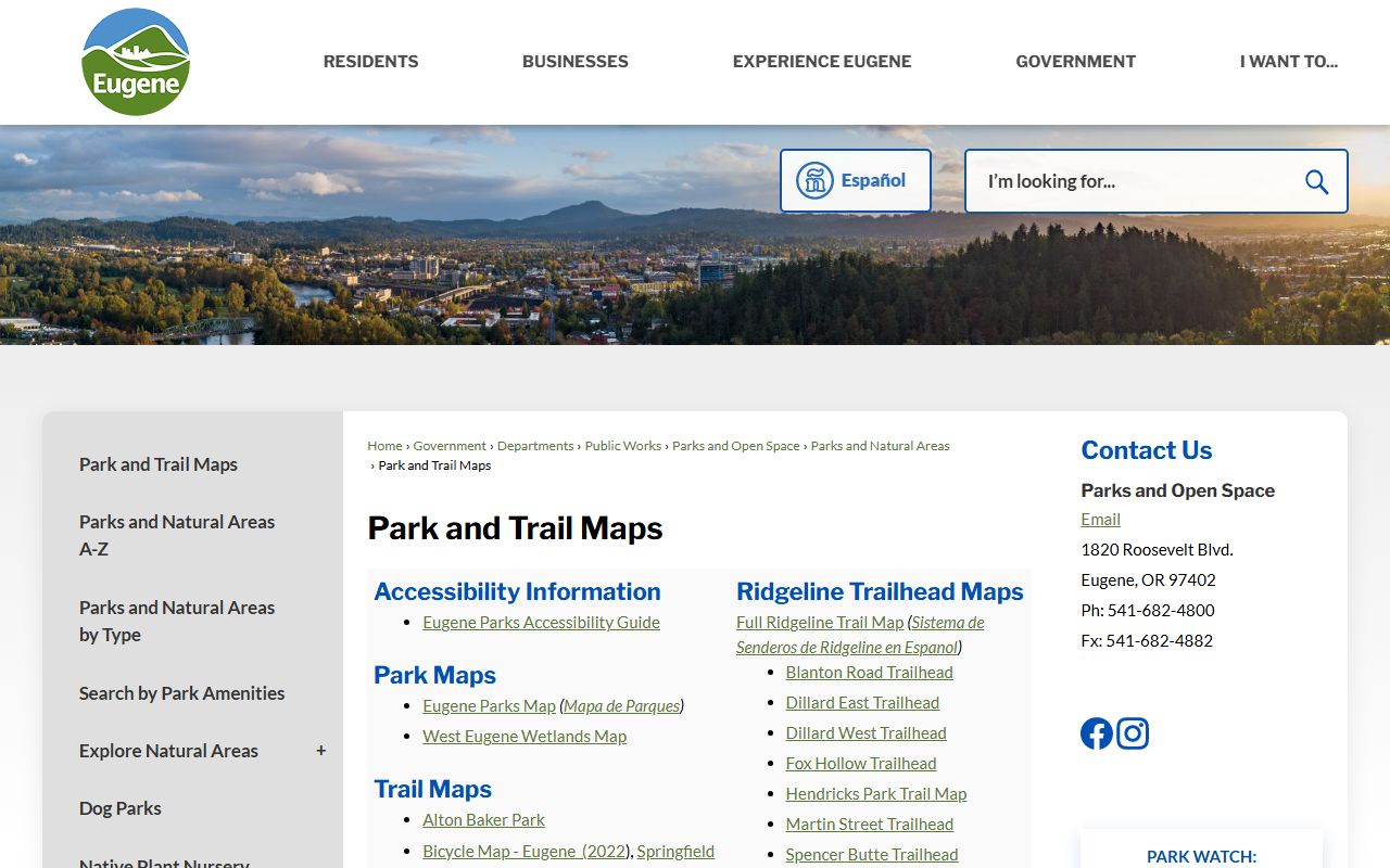 Eugene police records request page background check