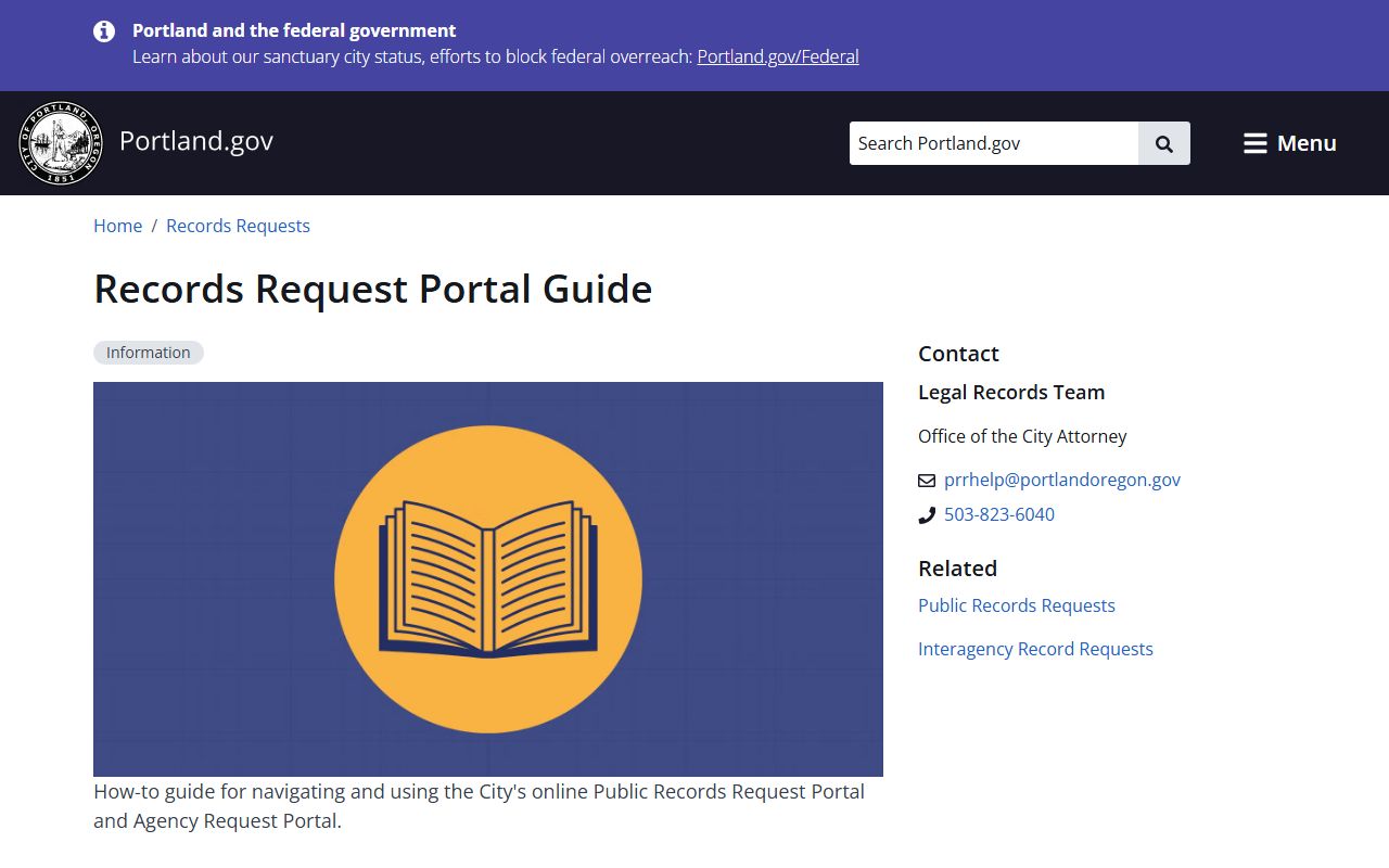 Portland public records request portal guide background check