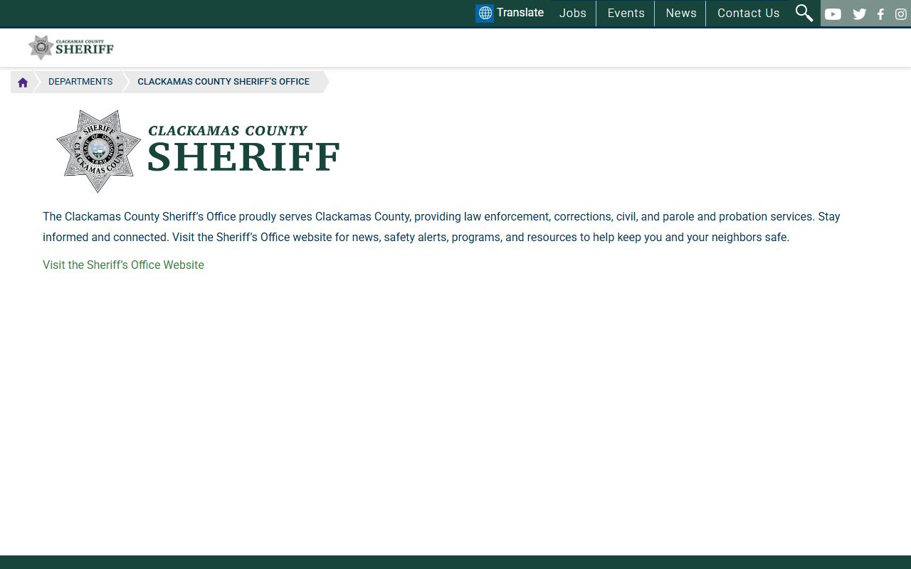 Clackamas County Sheriff background check services
