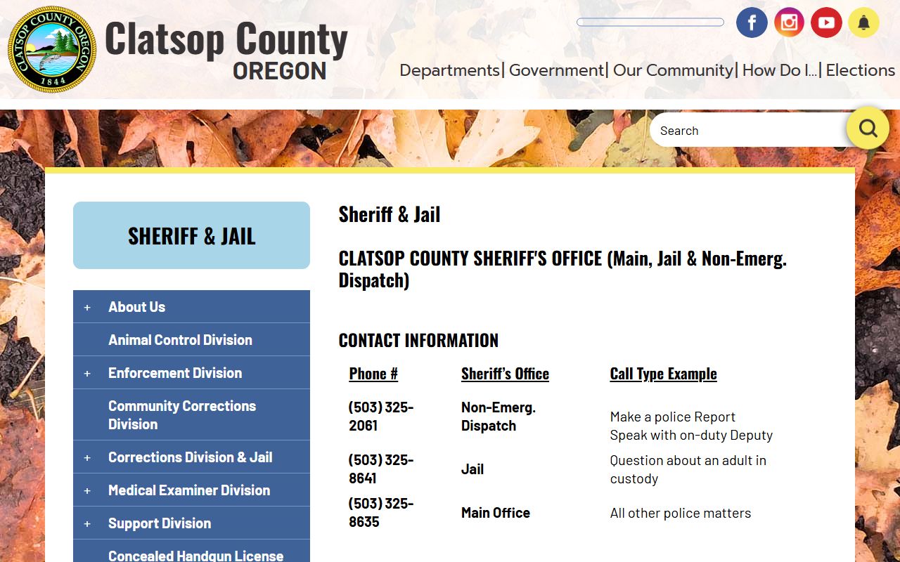 Clatsop County Sheriff background check records