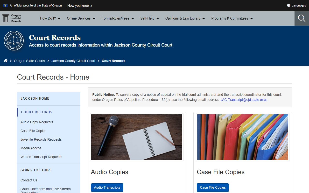 Jackson County court records for background check