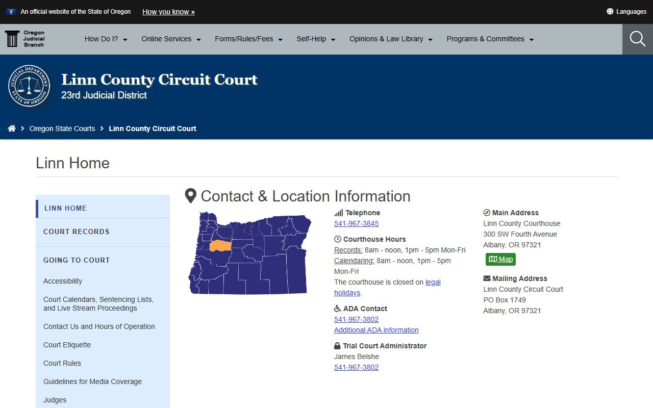 Linn County Circuit Court background check records