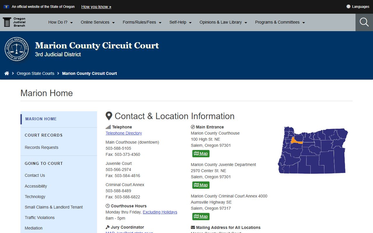 Marion County Circuit Court for background check records