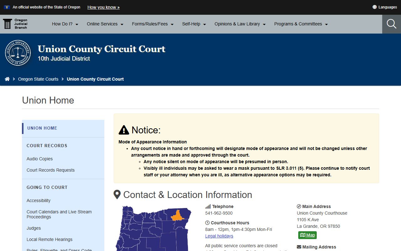 Union County Circuit Court background check records