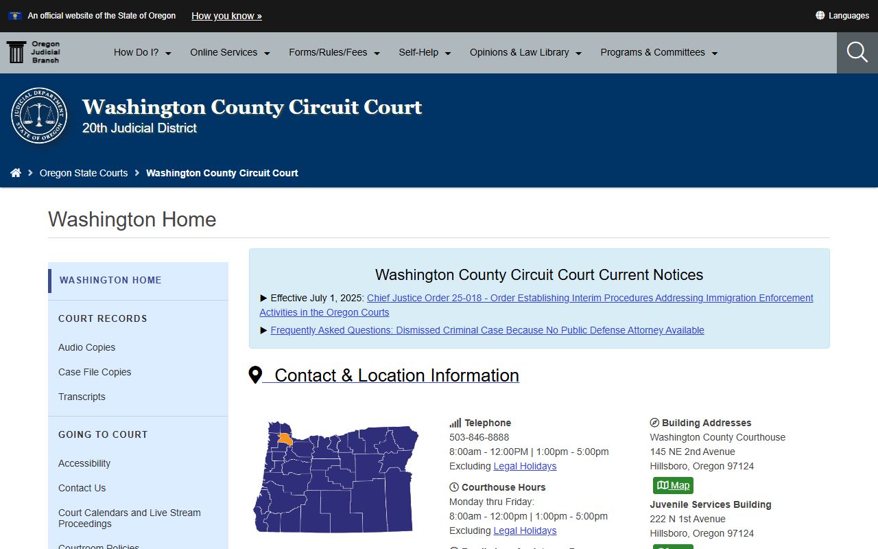 Washington County Circuit Court background check records